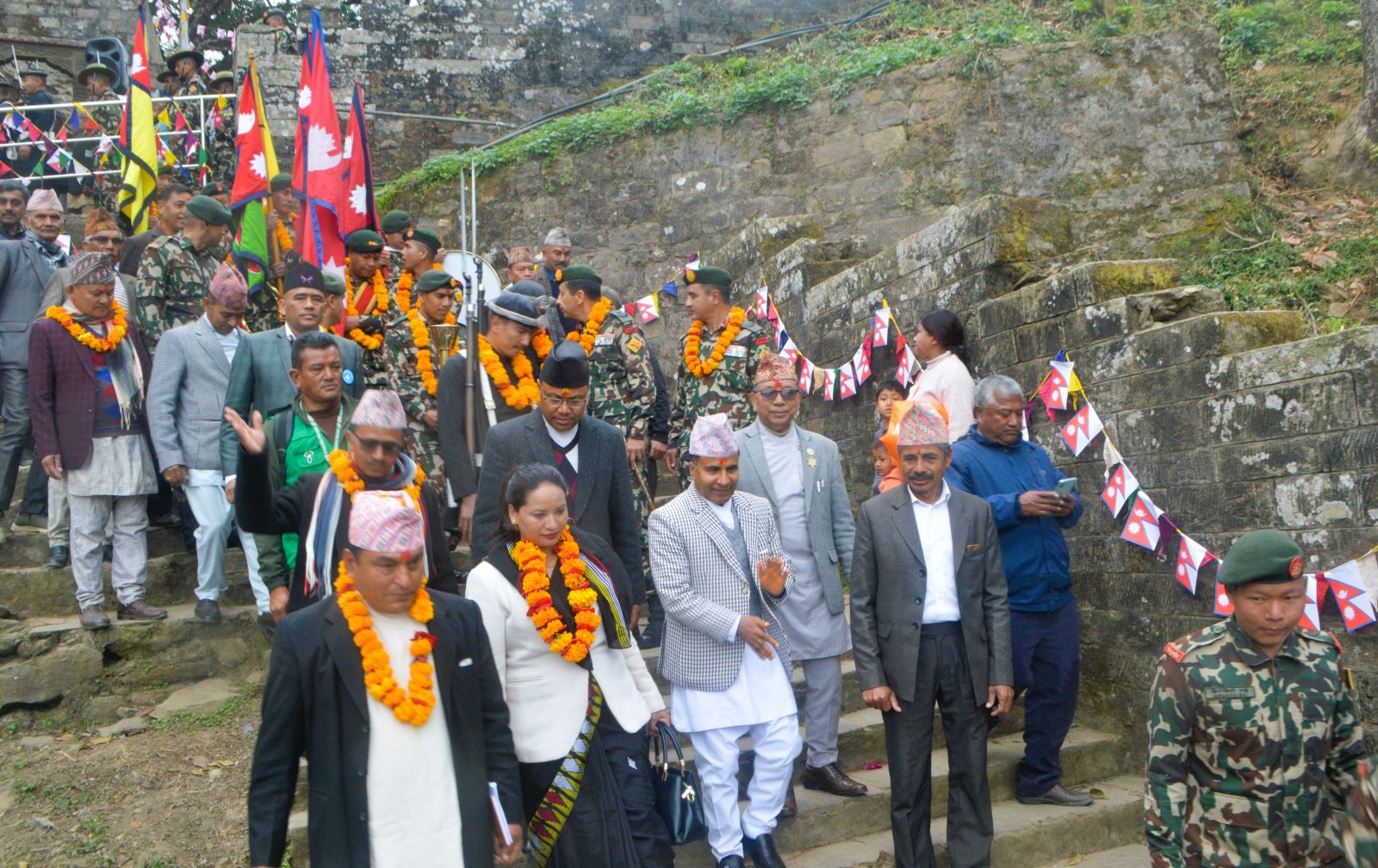 गोरखाबाट एकीकरण पदयात्रामा निस्कियो नेपाली सेनाको टोली